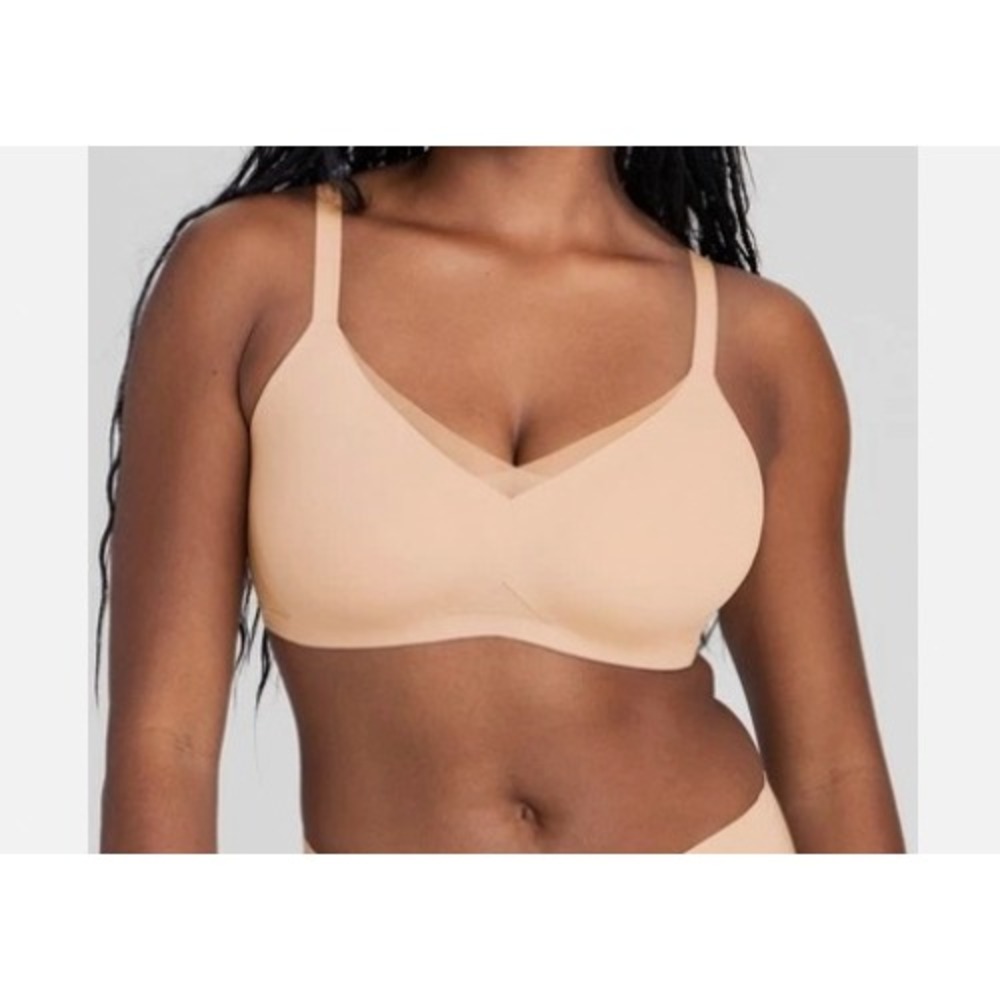 Honeylove‎ Bra 1X LiftWear CrossOver Blush Pink Wireless Support LWBR0304 NEW